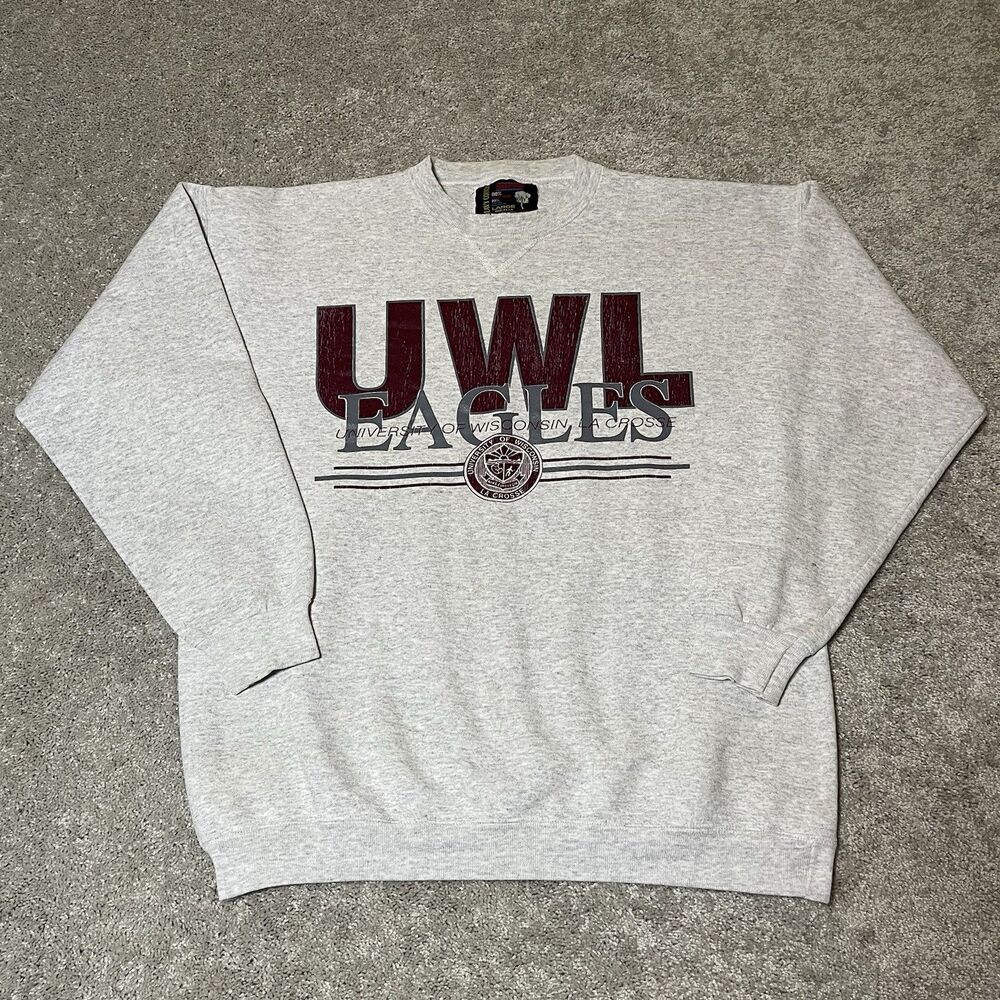 Vintage University of Wisconsin La Crosse Eagles Crewneck Sweatshirt USA Large